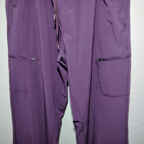 Eddie Bauer Women’s Jogger Pants Purple Fleece Lined Drawstring Size 14 - Picture 3 of 16